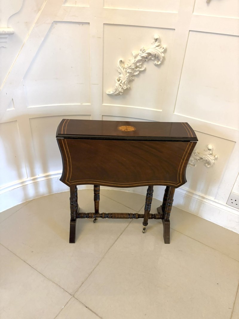 Antique Mahogany Sutherland Occasional Table with Satinwood Inlay